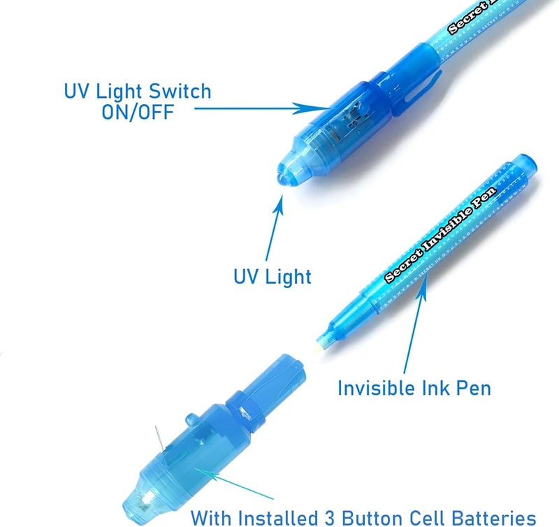 SCStyle Invisible Ink Pen 10Pcs with UV Light Magic Marker for Secret Messages, Writing Information for Birthdays, Easter, Halloween, Christmas Gifts for Students - Image 4
